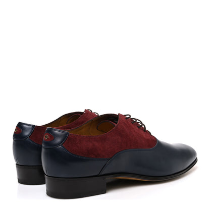 Gucci New Waxed Calfskin Supersofty Oxfords 11 Black Burgundy 5 of 11