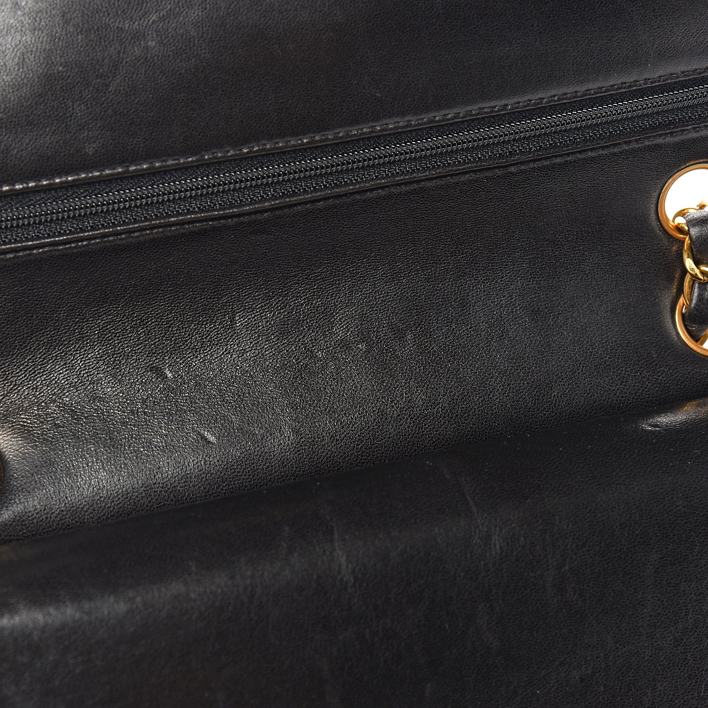 Lambskin Quilted Medium Double Flap Black