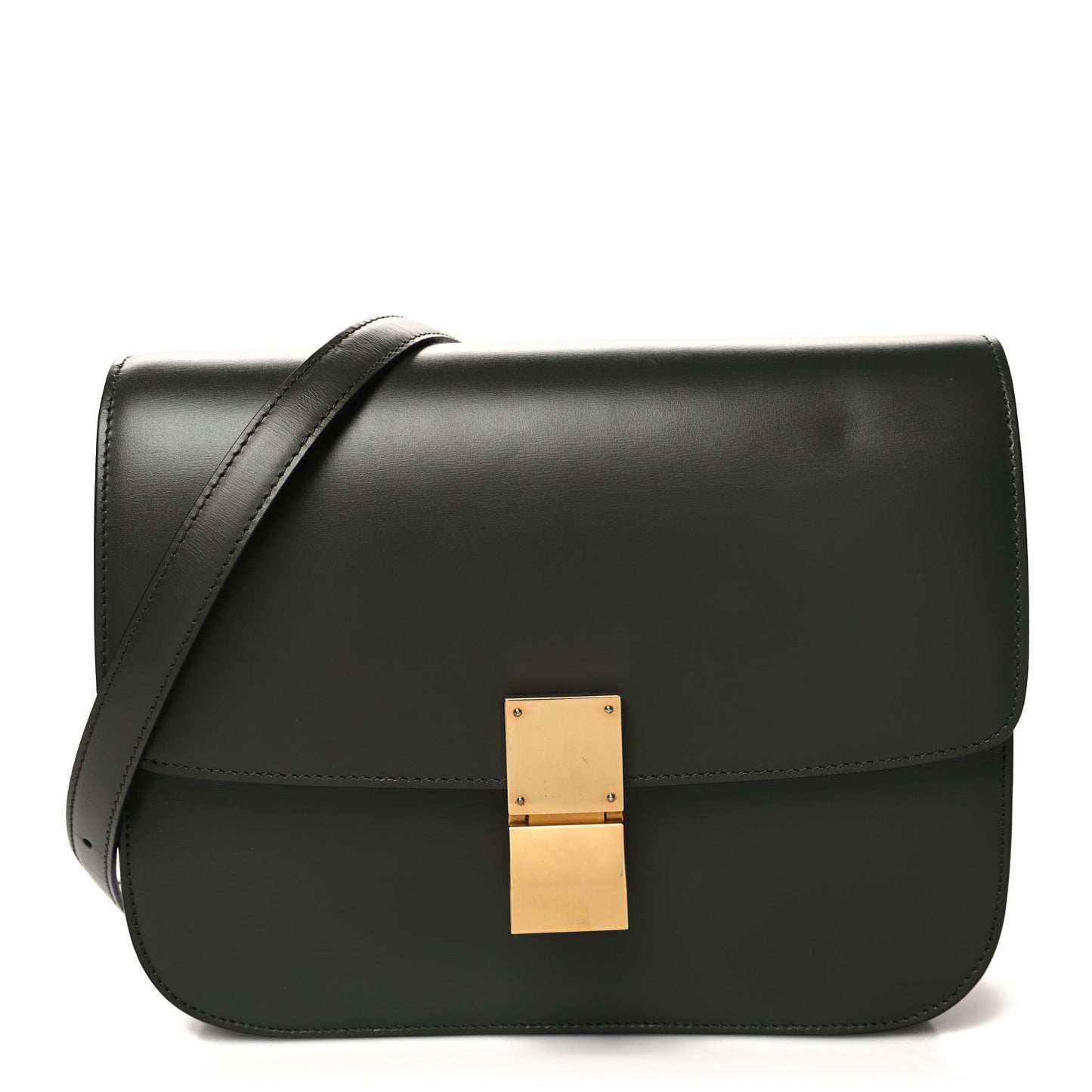 Box Calfskin Classic Box Medium Flap Bag Green