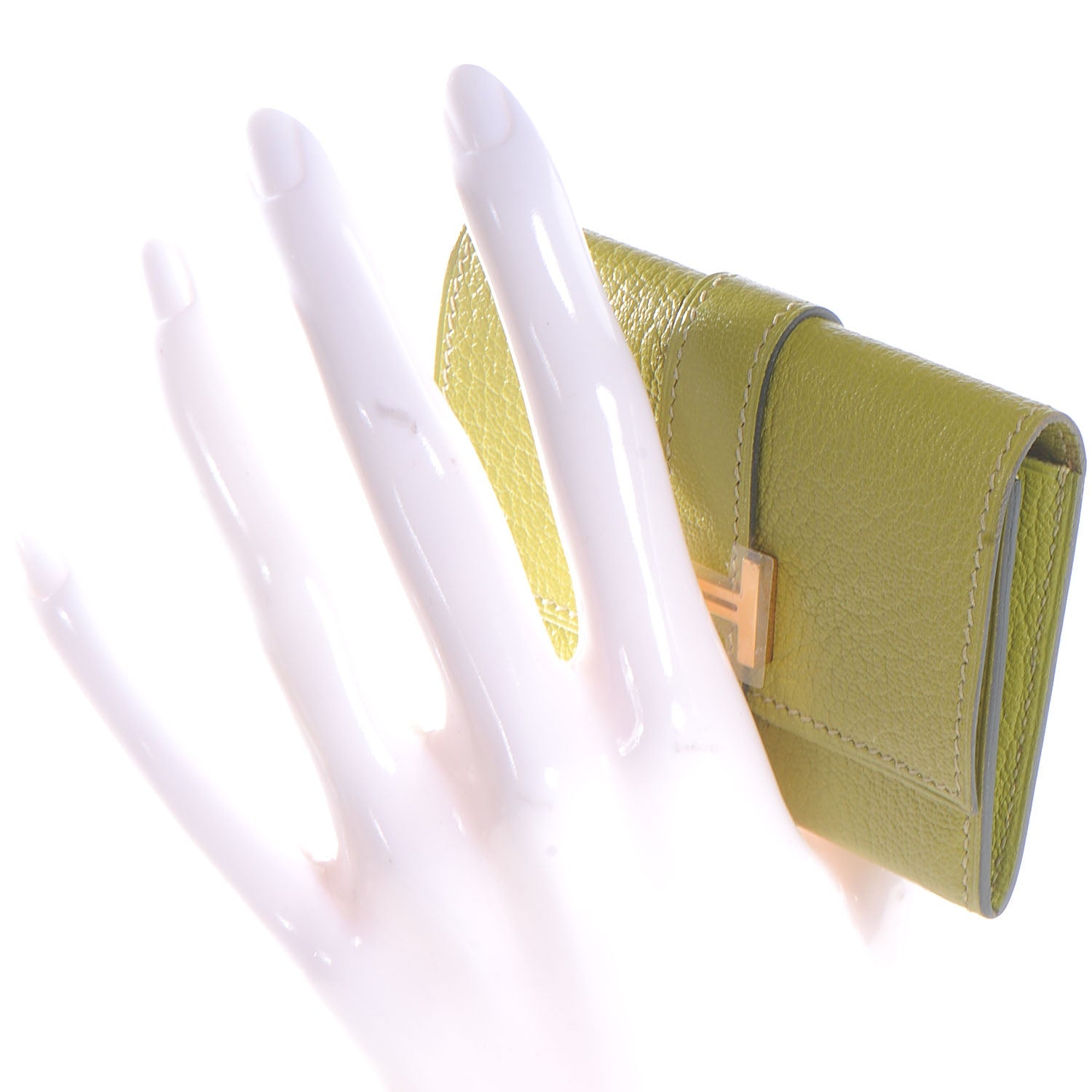 Hermes Chevre Bearn Card Case Wallet Vert Anis 2 of 9