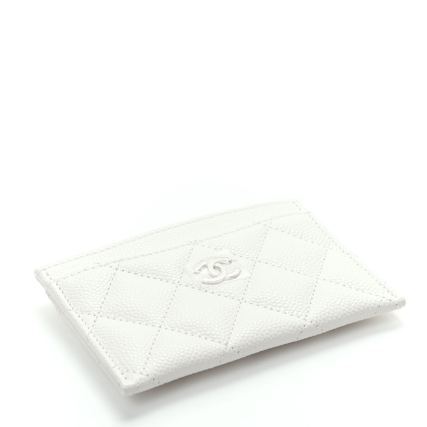 Chanel Caviar Quilted Card Holder White 4 of 9