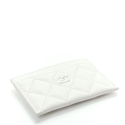 Chanel Caviar Quilted Card Holder White 4 of 9