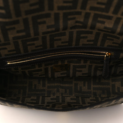Fendi Fabric Jacquard FF 1974 Medium Baguette Tobacco Moro Black 5 of 10