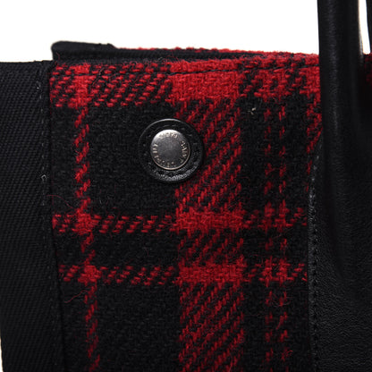 Saint Laurent Wool Tartan Rive Gauche Noe Tote Red Black 16 of 16