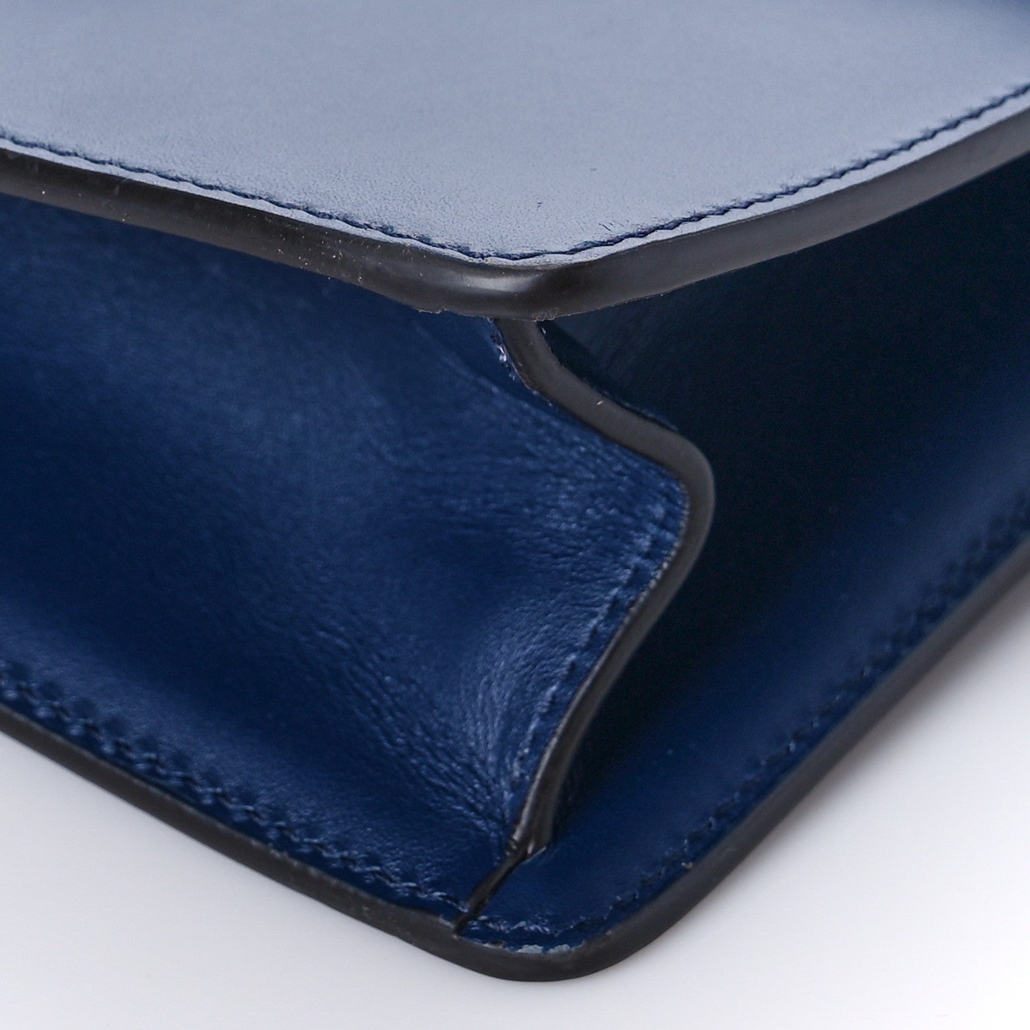 Gucci Vitello Fontanella Web Small Sylvie Shoulder Bag Blue Agata 9 of 9