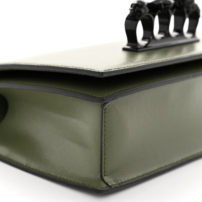 Alexander McQueen Calfskin Knuckle Skull Crossbody Khaki Green Black 8 of 10
