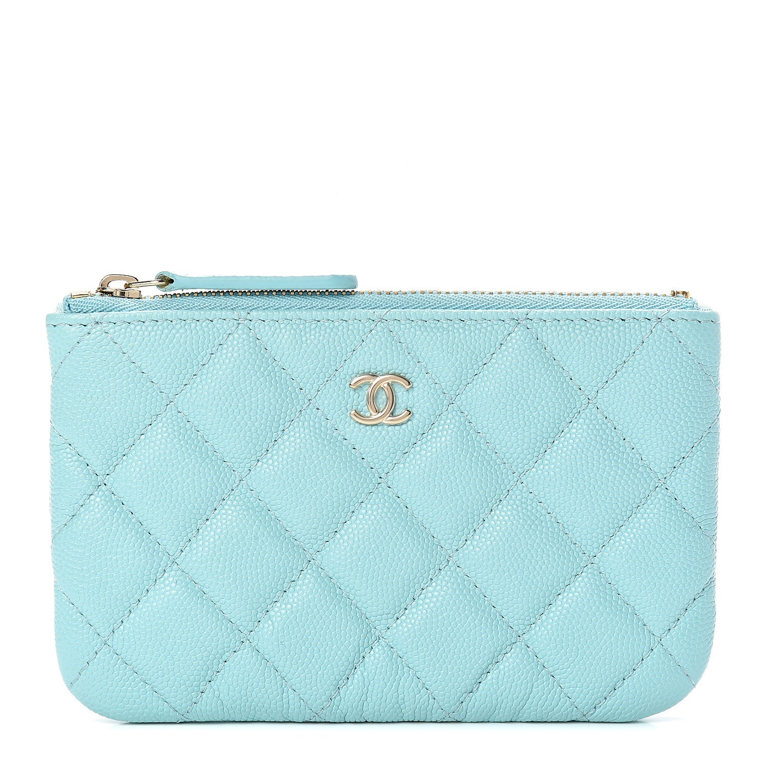 Chanel Caviar Quilted Small Cosmetic Case Light Blue 1 of 6