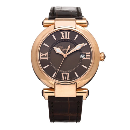 Chopard 18K Rose Gold Alligator 36mm Imperiale Quartz Watch Brown 1 of 4