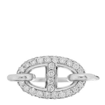 Hermes 18K White Gold Diamond Farandole Ring 49 4.75 1 of 5