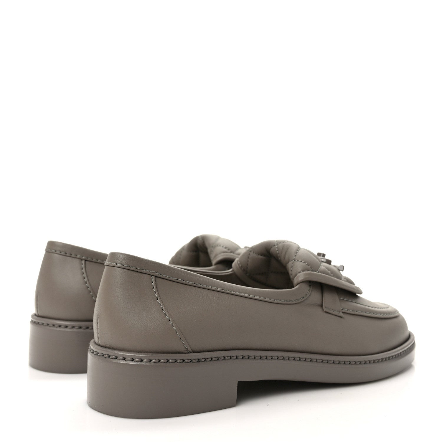 Chanel Lambskin Quilted CC Turnlock Moccasins 38.5 Grey 4 of 8