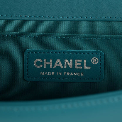 Chanel Lambskin Quilted Medium Boy Flap Dark Turquoise 6 of 9