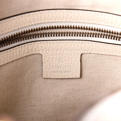 Gucci Grained Calfskin Logo Messenger Bag White 6 of 9