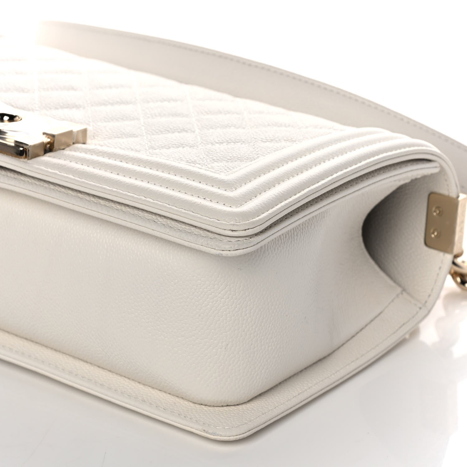 Chanel Caviar Quilted Medium Boy Flap White 6 of 12