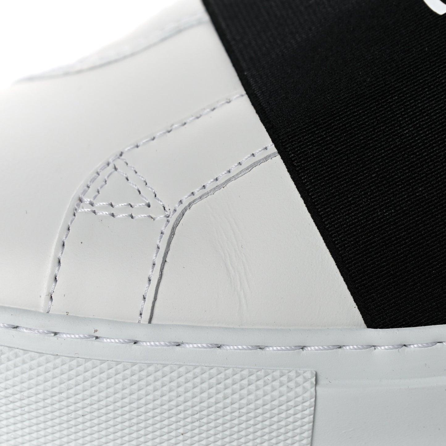 Calfskin Band Logo Womens Urban Street Sneakers 40 White Black
