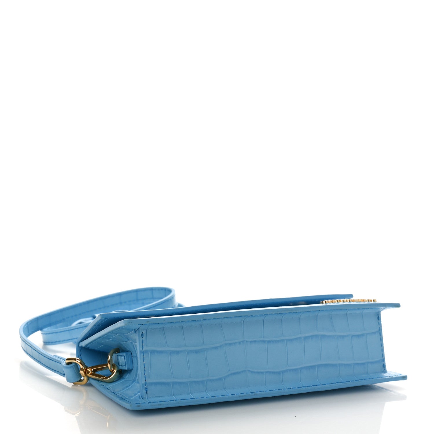 Jacquemus Calfskin Crocodile Embossed Le Chiquito Long Pale Blue 4 of 8