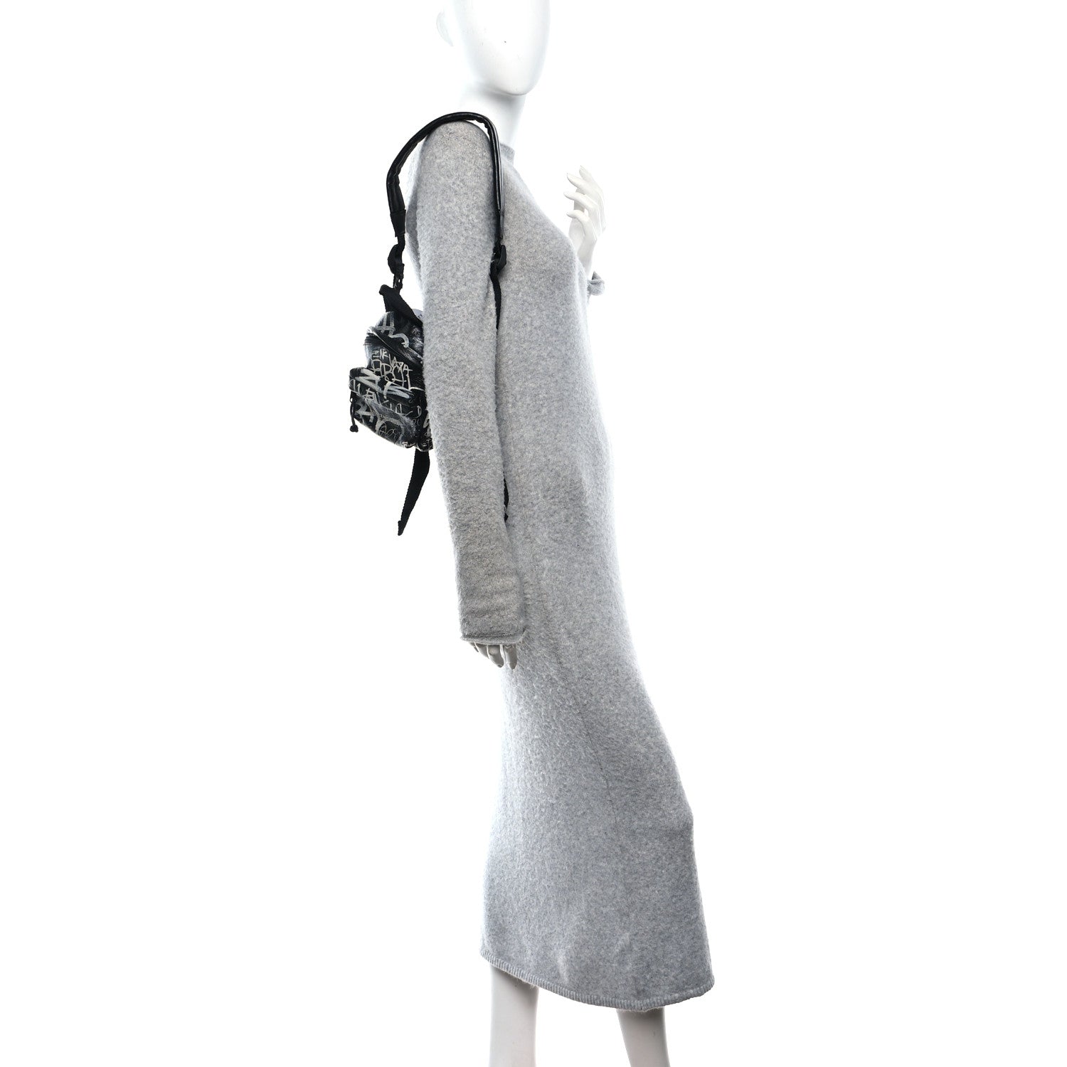Balenciaga Agneau Arena Graffiti All Over Mini Explorer Crossbody Backpack  Black White 2 of 11