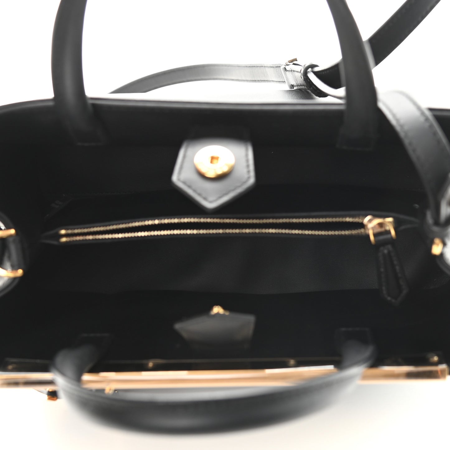 Vitello Century Metal Monster Eyes Petite 2Jours Tote Black