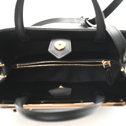 Fendi Vitello Century Metal Monster Eyes Petite 2Jours Tote Black 5 of 8