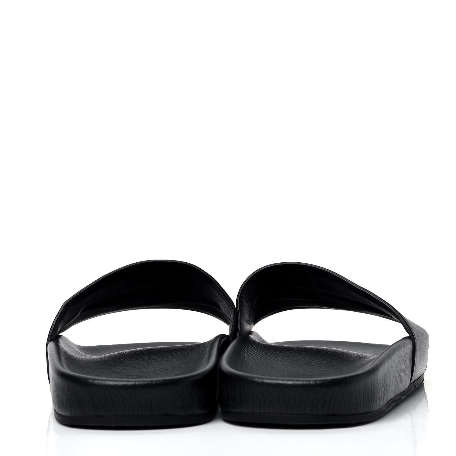 Balenciaga Nappa Logo Pool Slide Sandals 38 Black White 7 of 8