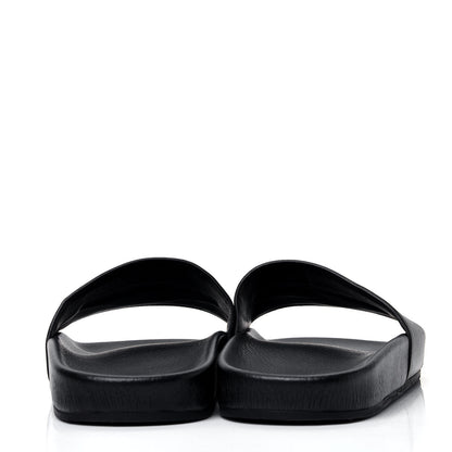 Balenciaga Nappa Logo Pool Slide Sandals 38 Black White 7 of 8
