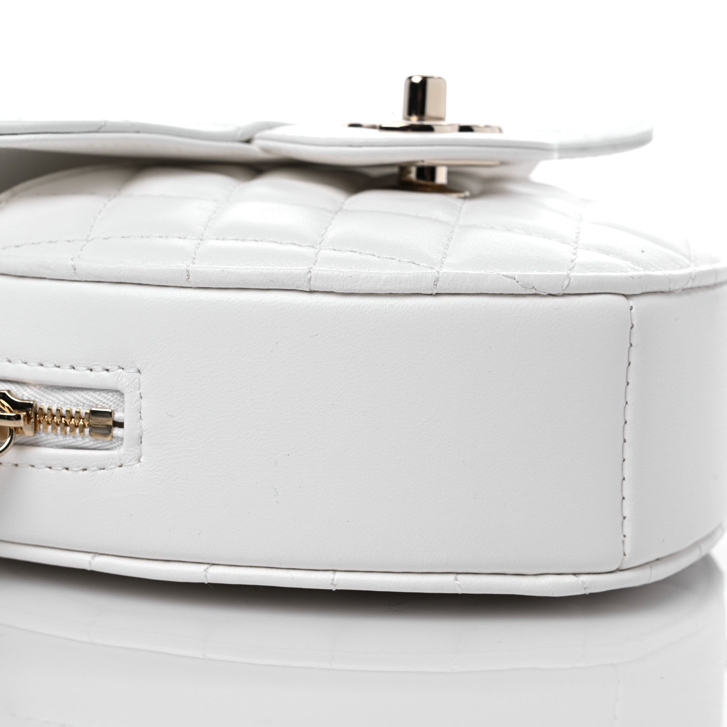 Chanel Lambskin Quilted CC In Love Heart Bag White 8 of 11