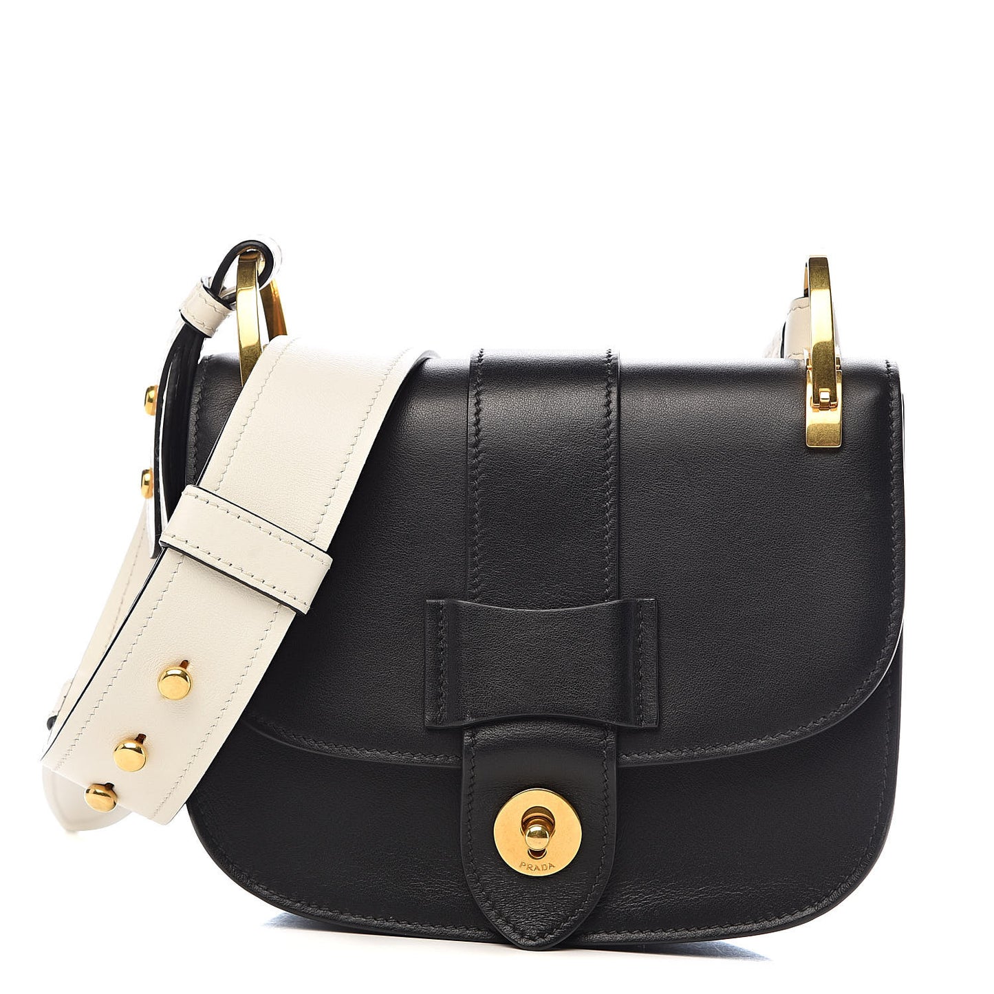 City Calfskin Crossbody Bag Black White