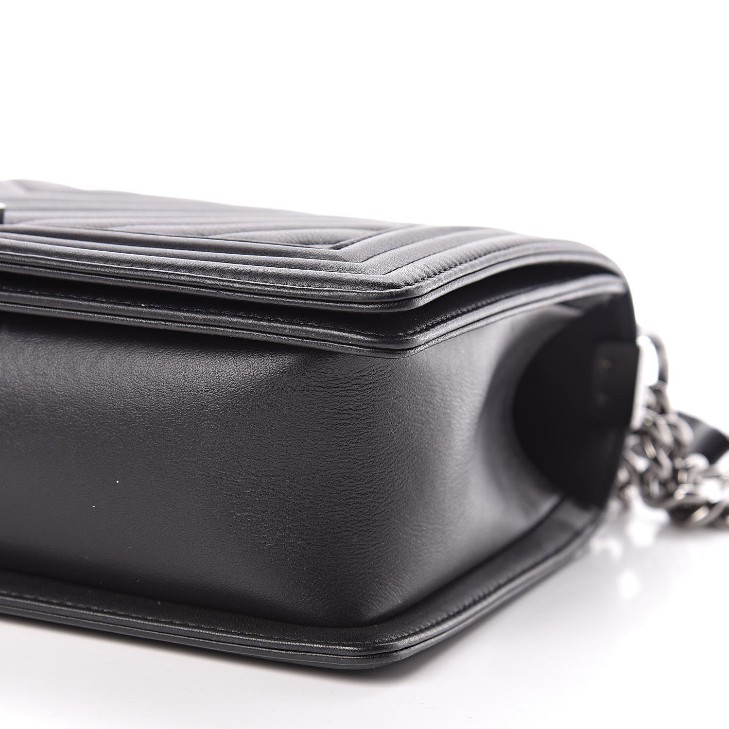 Chanel Caviar Chevron Quilted New Medium Boy Flap Black 9 of 12