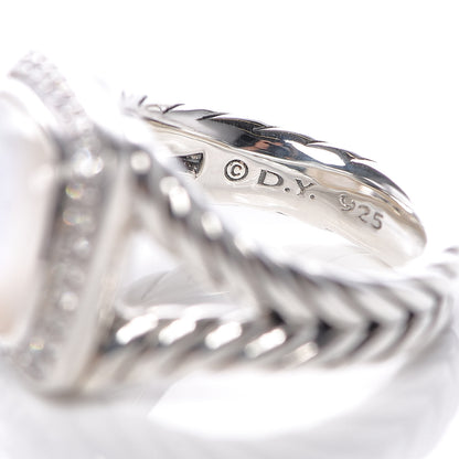 David Yurman Sterling Silver Diamond Mother of Pearl 11mm Albion Ring 52 6 4 of 6