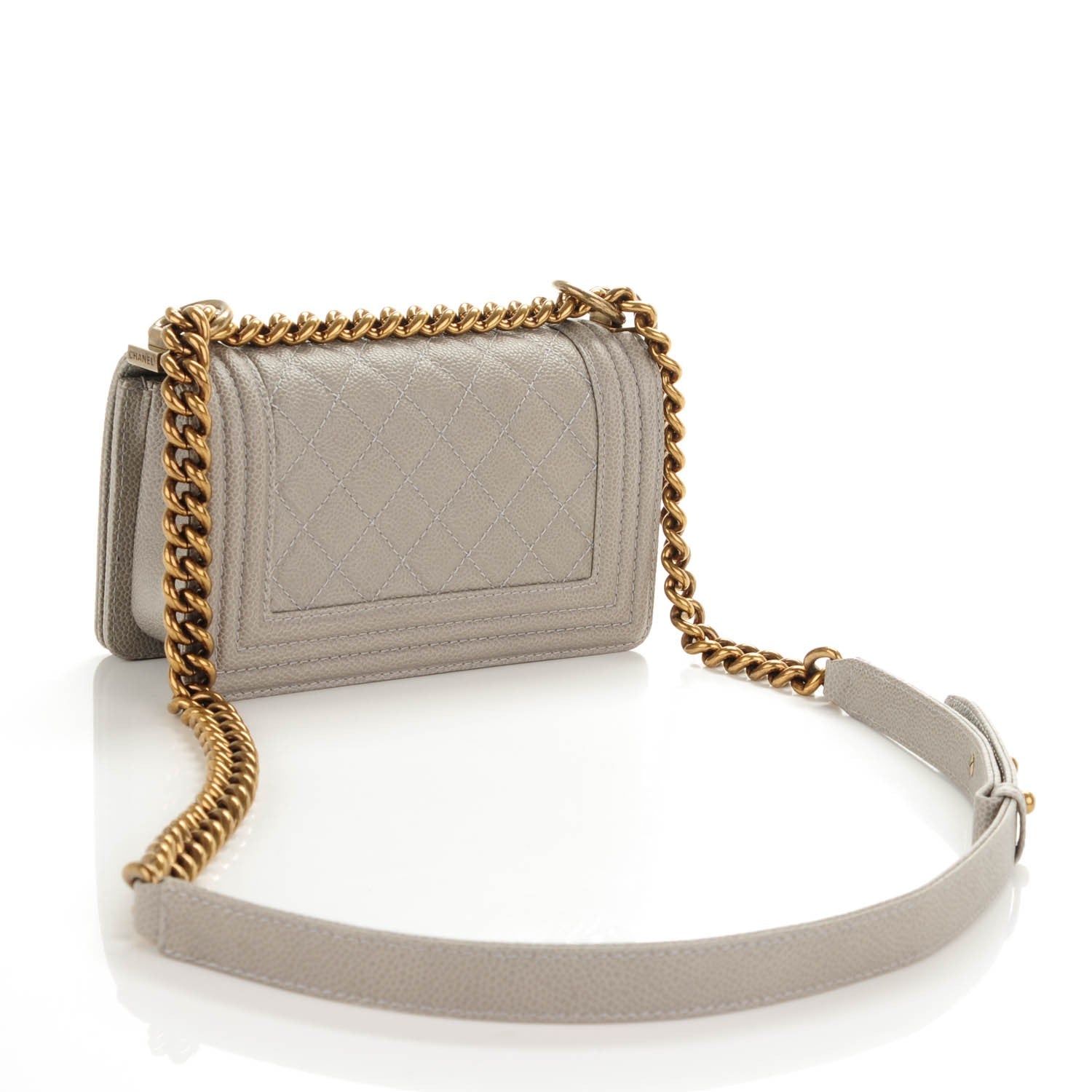 Chanel Caviar Quilted Small Boy Flap Light Grey 3 of 7