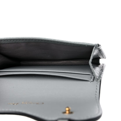 Christian Dior Goatskin Saddle Card Holder Grey 5 of 10