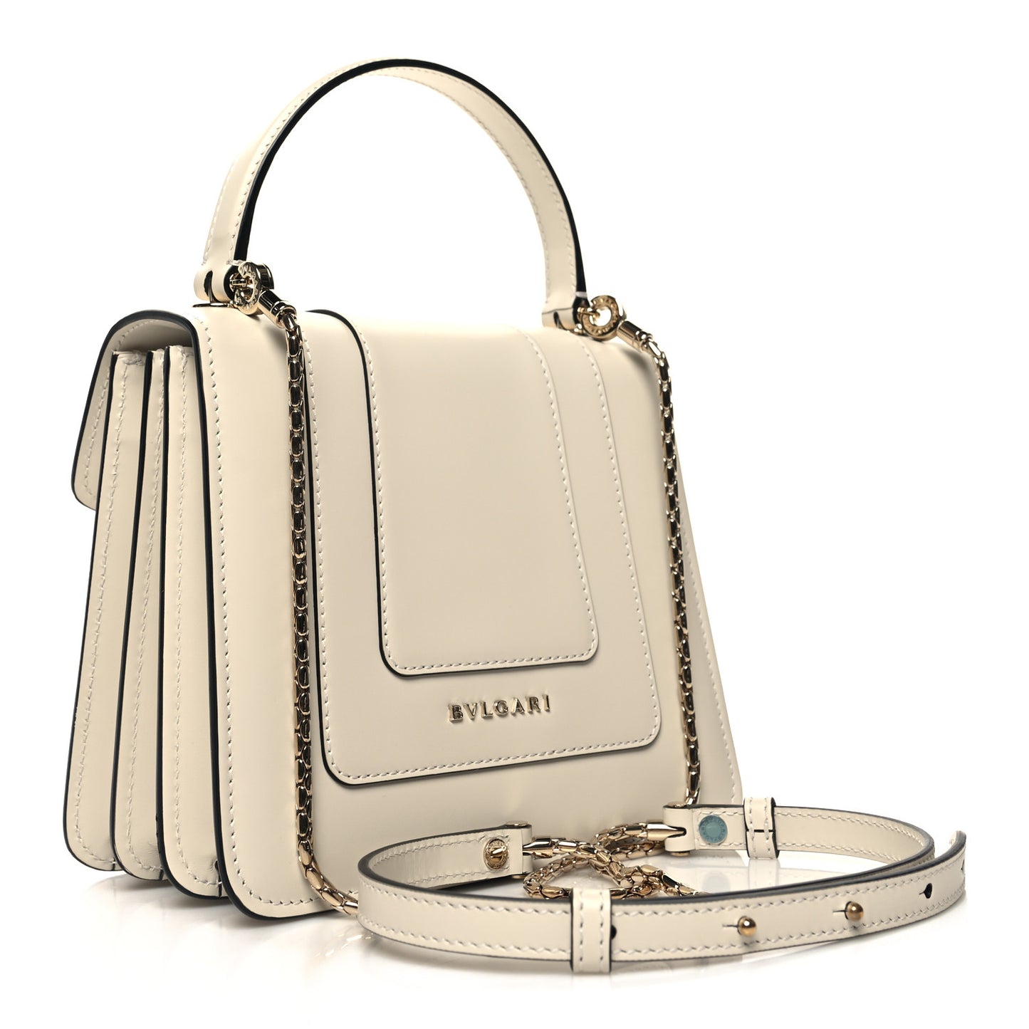Calfskin Serpenti Forever Top Handle White