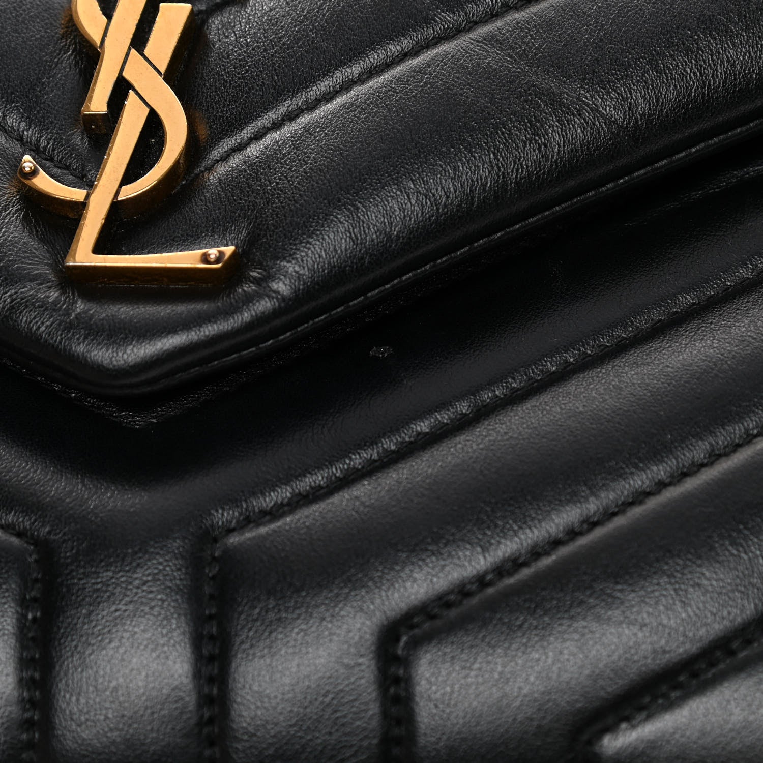Saint Laurent Calfskin Y Quilted Monogram Medium Loulou Chain Satchel Black 14 of 14