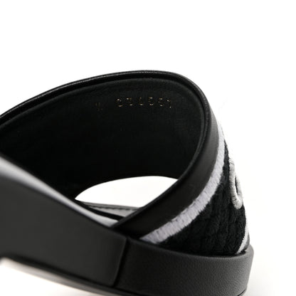 Chanel Lambskin Embroidered CC Mule Sandal 35 Black White 9 of 10