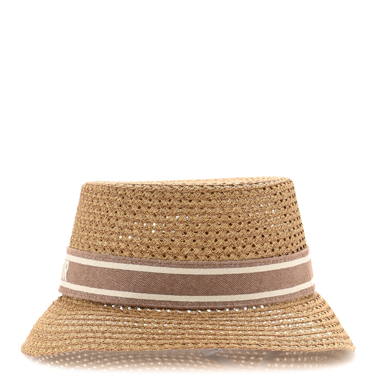 Christian Dior Straw Embroidered D-Bobby Large Brim Hat 58 Rose 4 of 8