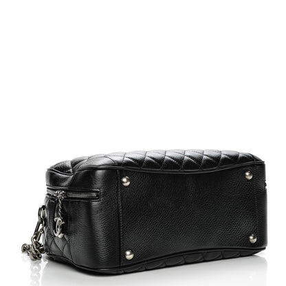 Chanel Calfskin Quilted Medium Airlines Round Trip Bowling Bag Black 4 of 5