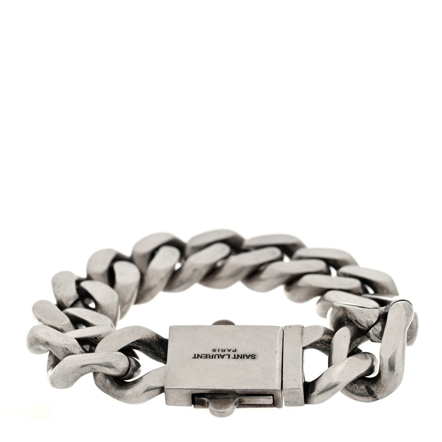Metal Curb Chain Bracelet Oxidized Silver