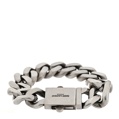 Saint Laurent Metal Curb Chain Bracelet Oxidized Silver 3 of 5