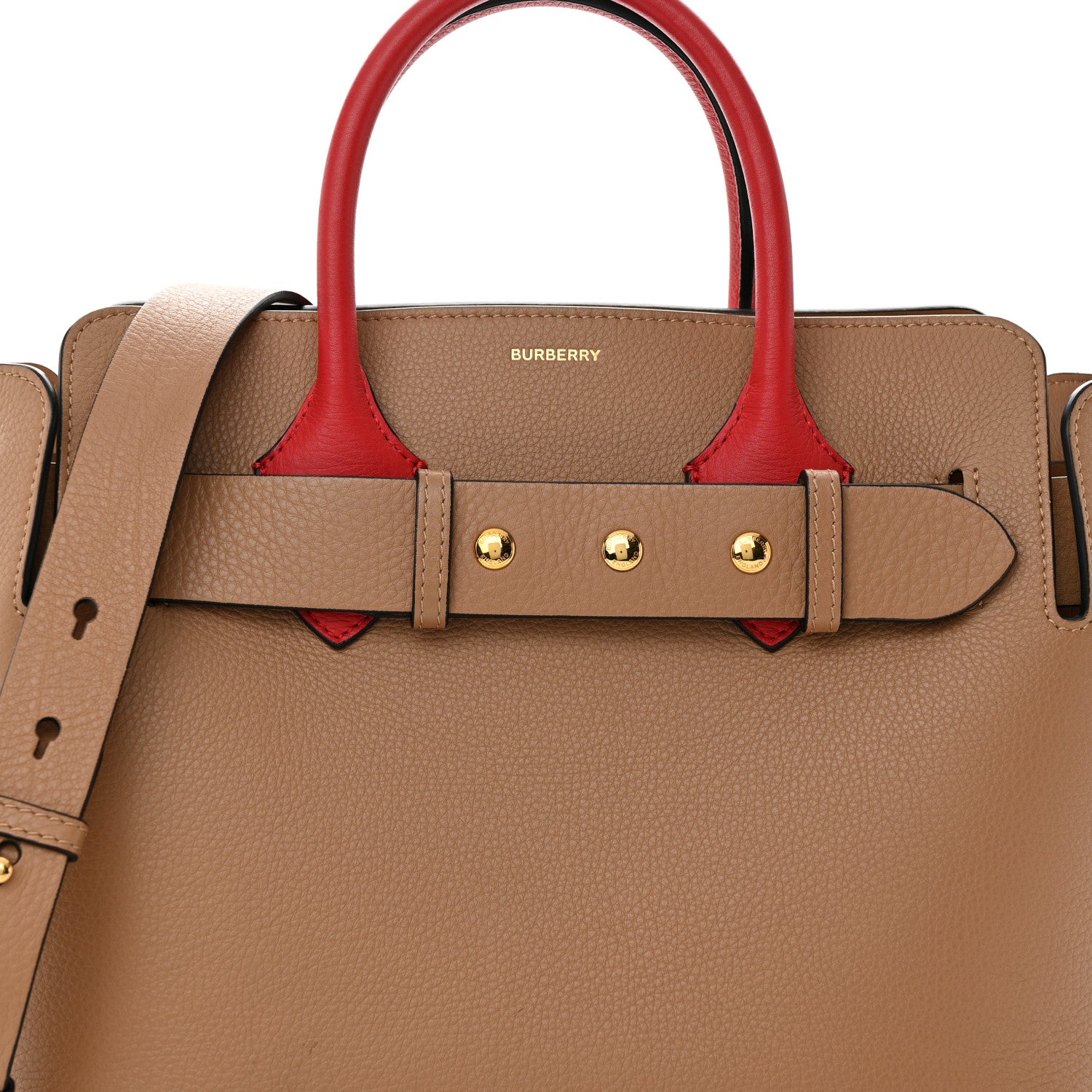 Burberry Soft Grain Calfskin Small Belt Bag Camel Red 7 of 14