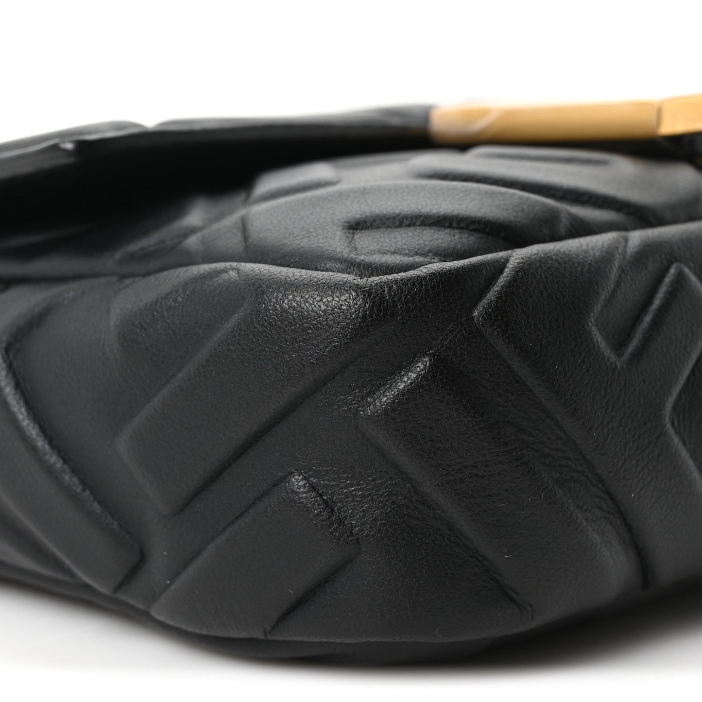 Nappa FF 1974 Embossed Mini Baguette Black