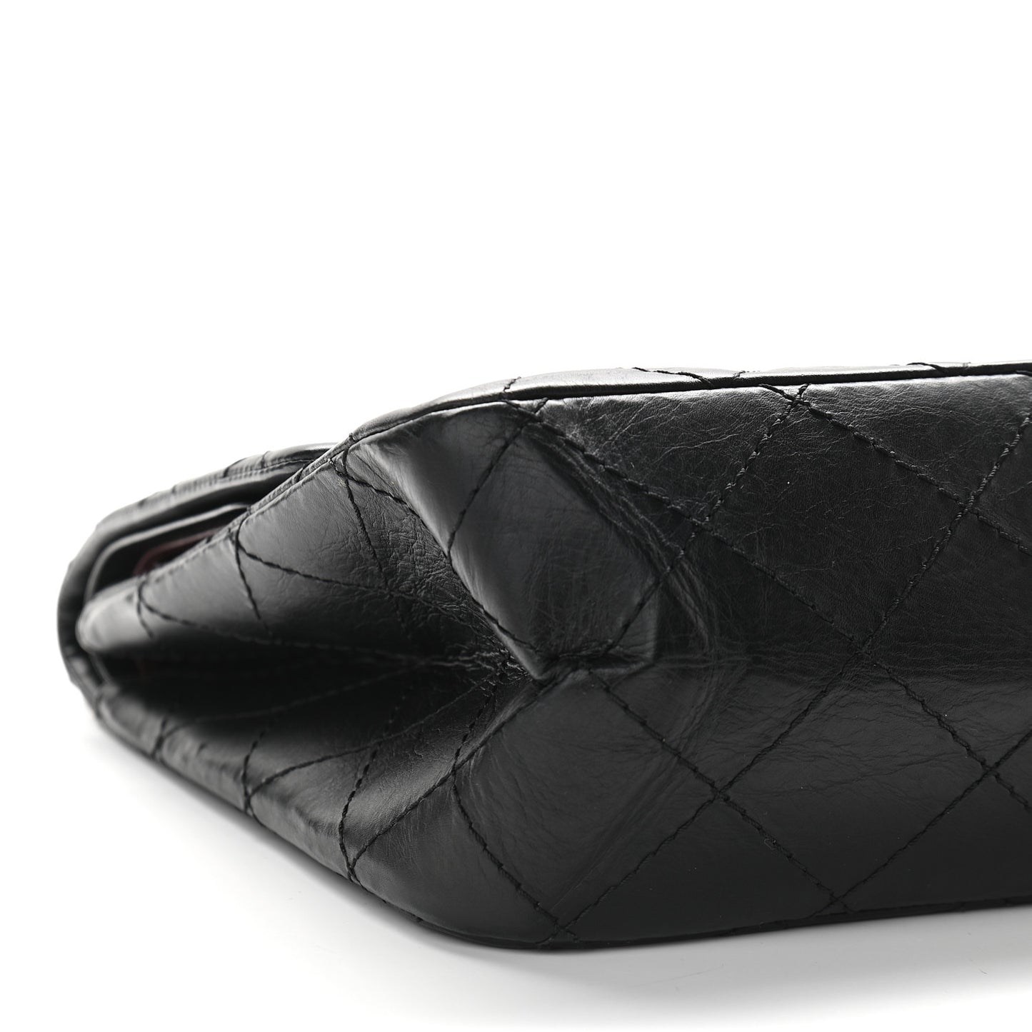 Aged Calfskin Quilted 2.55 Reissue 227 Flap Black