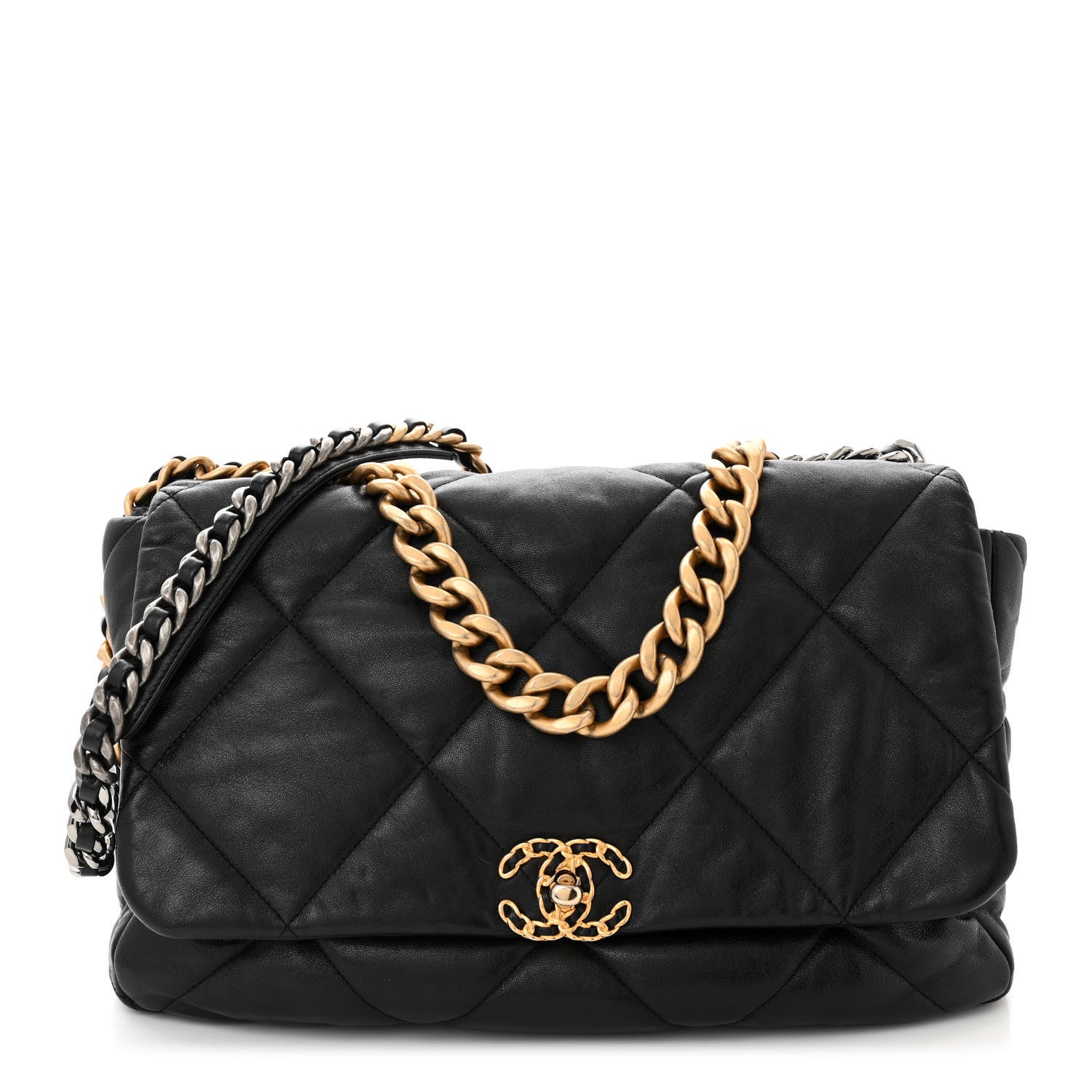 Chanel Lambskin Quilted Maxi Chanel 19 Flap Black 1 of 10