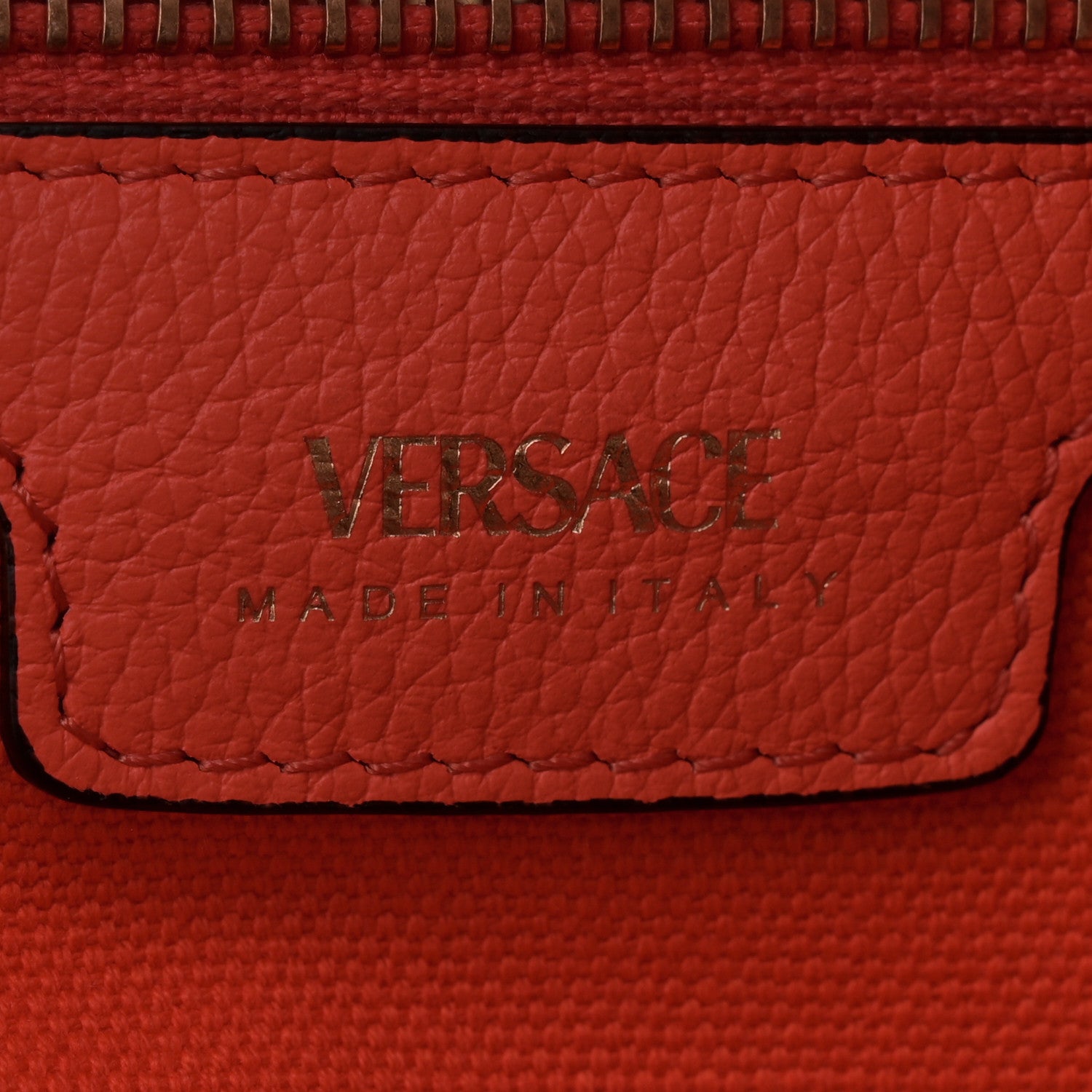 Versace Canvas Calfskin Large La Medusa Tote Bag Orange 6 of 13