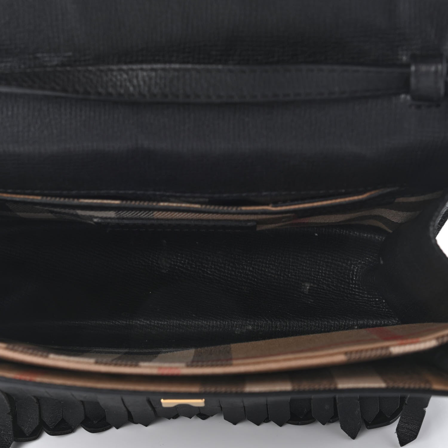 Burberry Grainy Calfskin Broguing Tassel Macken Crossbody Bag Black 5 of 18