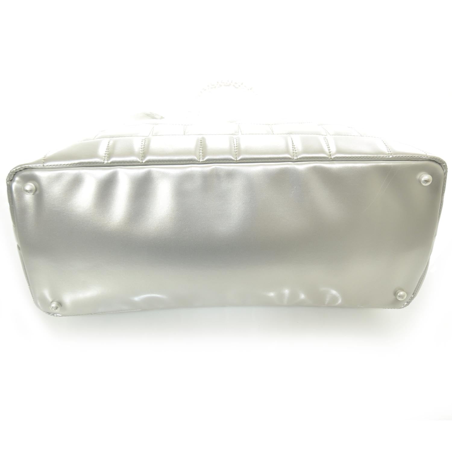Chanel Vinyl Quilted Large Frozen Tote Silver 3 of 11