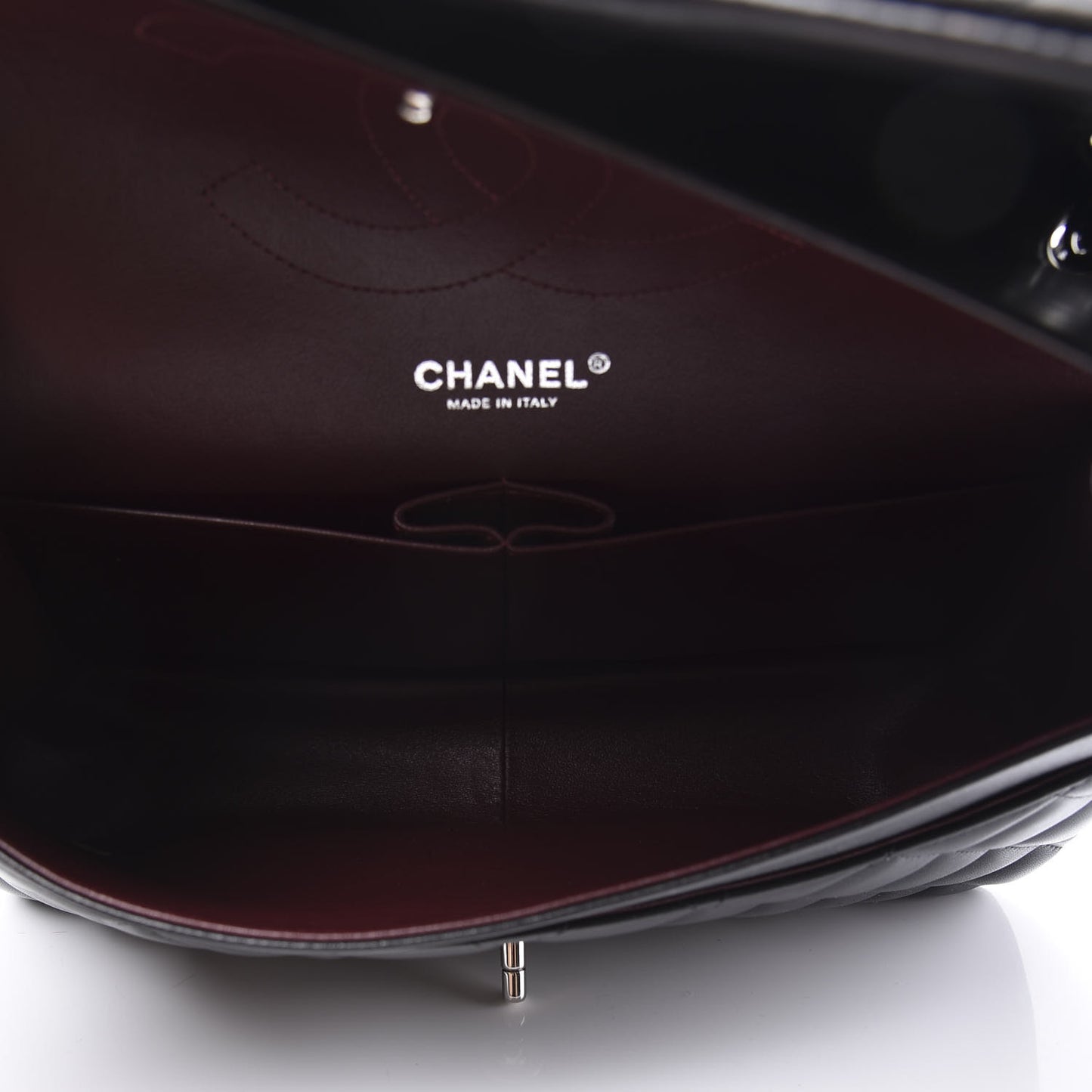 Lambskin Quilted Jumbo Double Flap Black