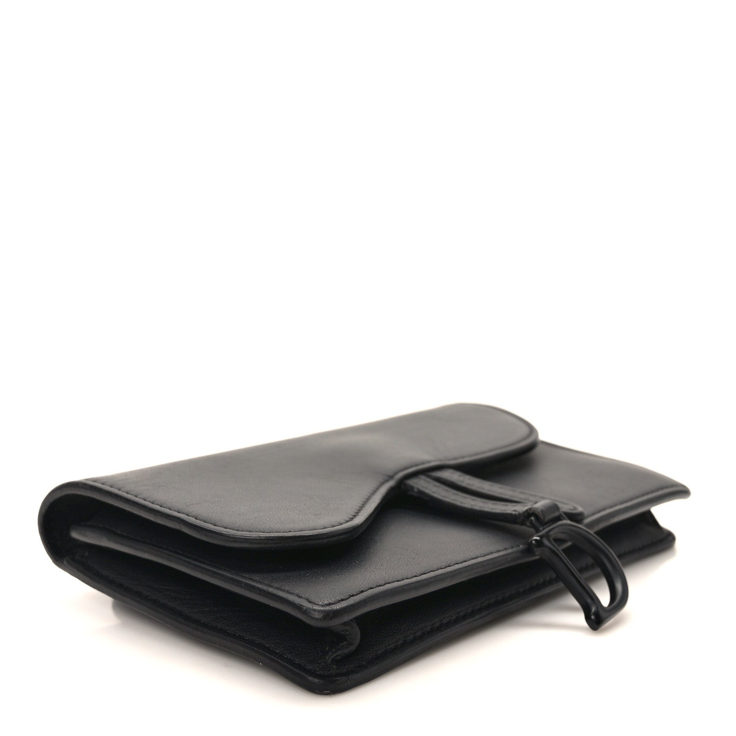 Christian Dior Ultra Matte Calfskin Saddle Belt Clutch Black 4 of 9