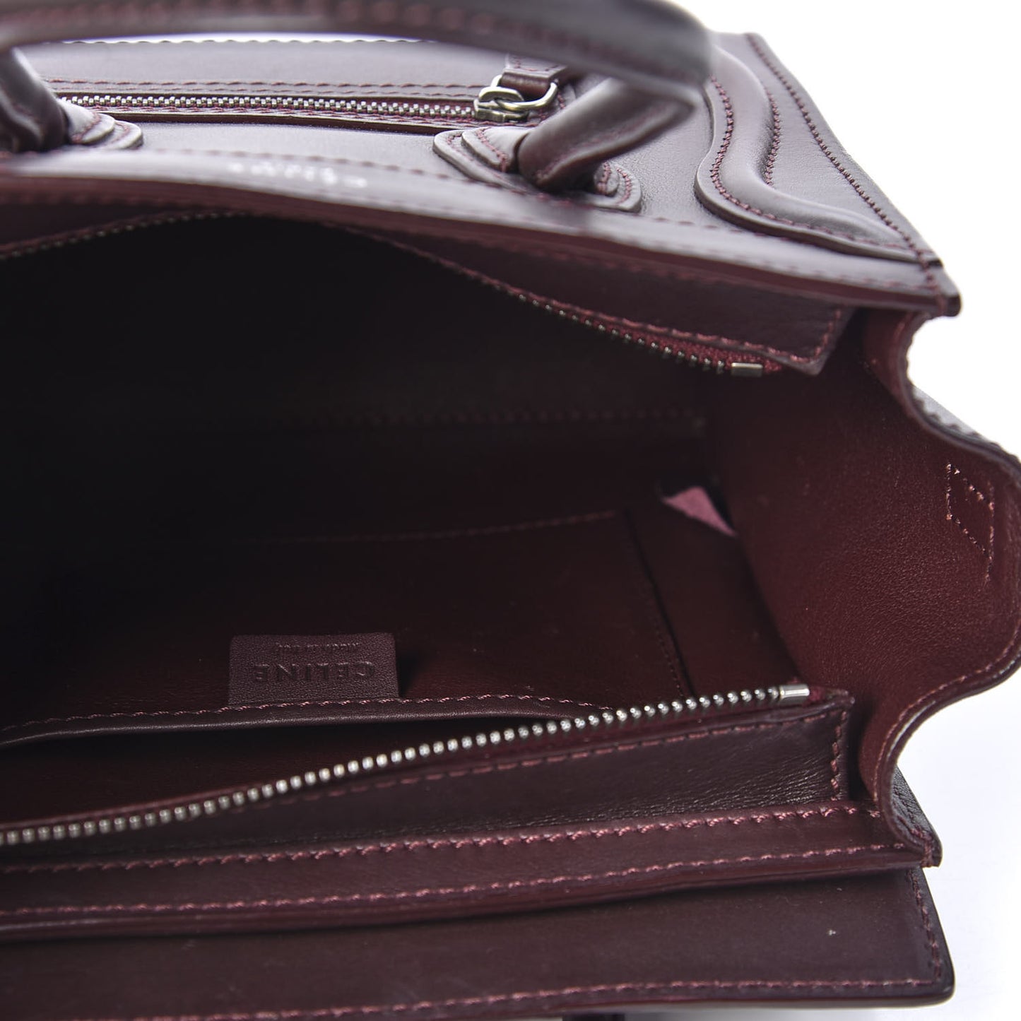 Smooth Calfskin Nano Luggage Burgundy