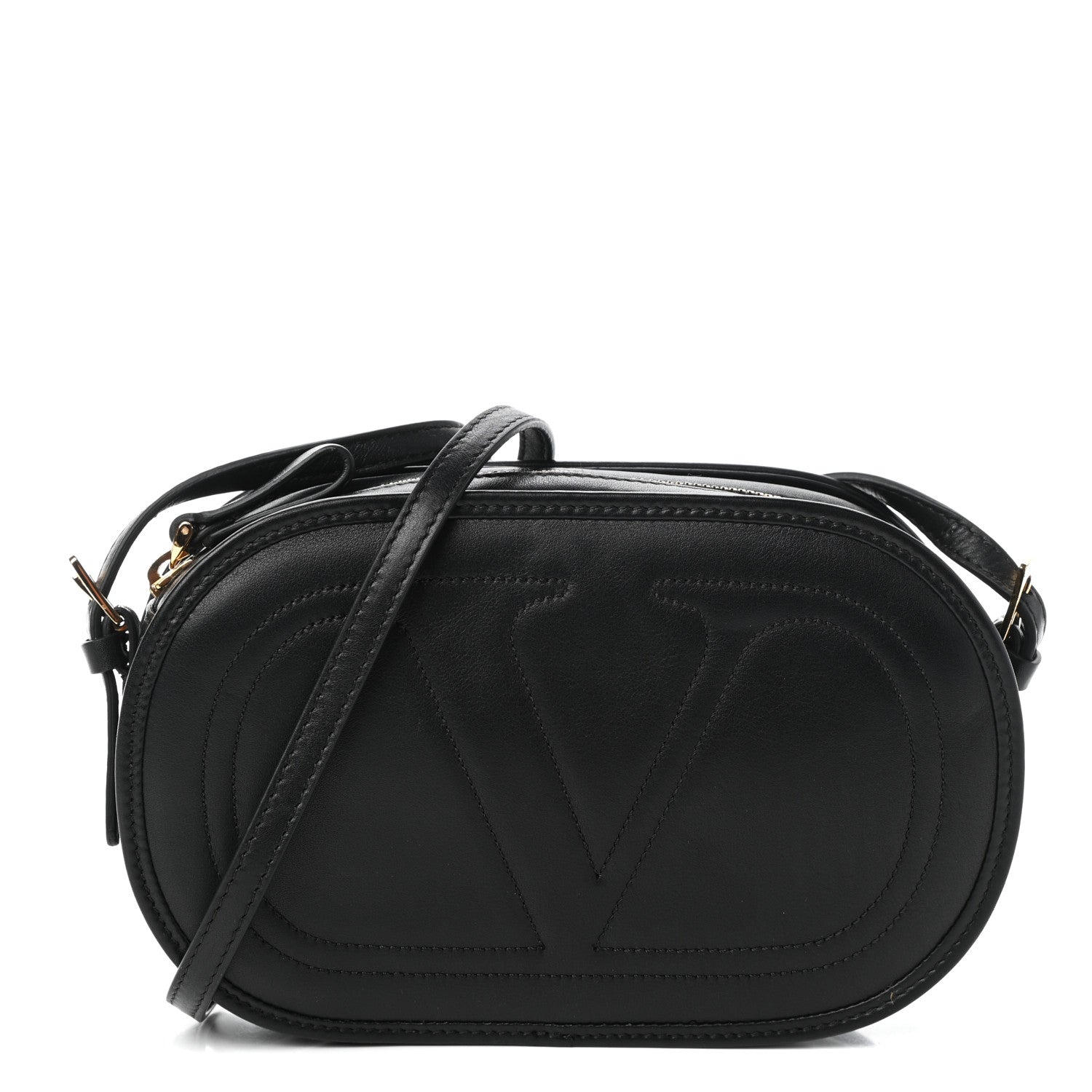 Valentino Garavani Calfskin Small Logo Go Crossbody Bag Black 1 of 8