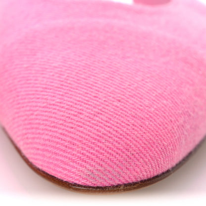 Chanel Denim Cap Toe CC Slingback Flat 40 Neon Pink 13 of 13