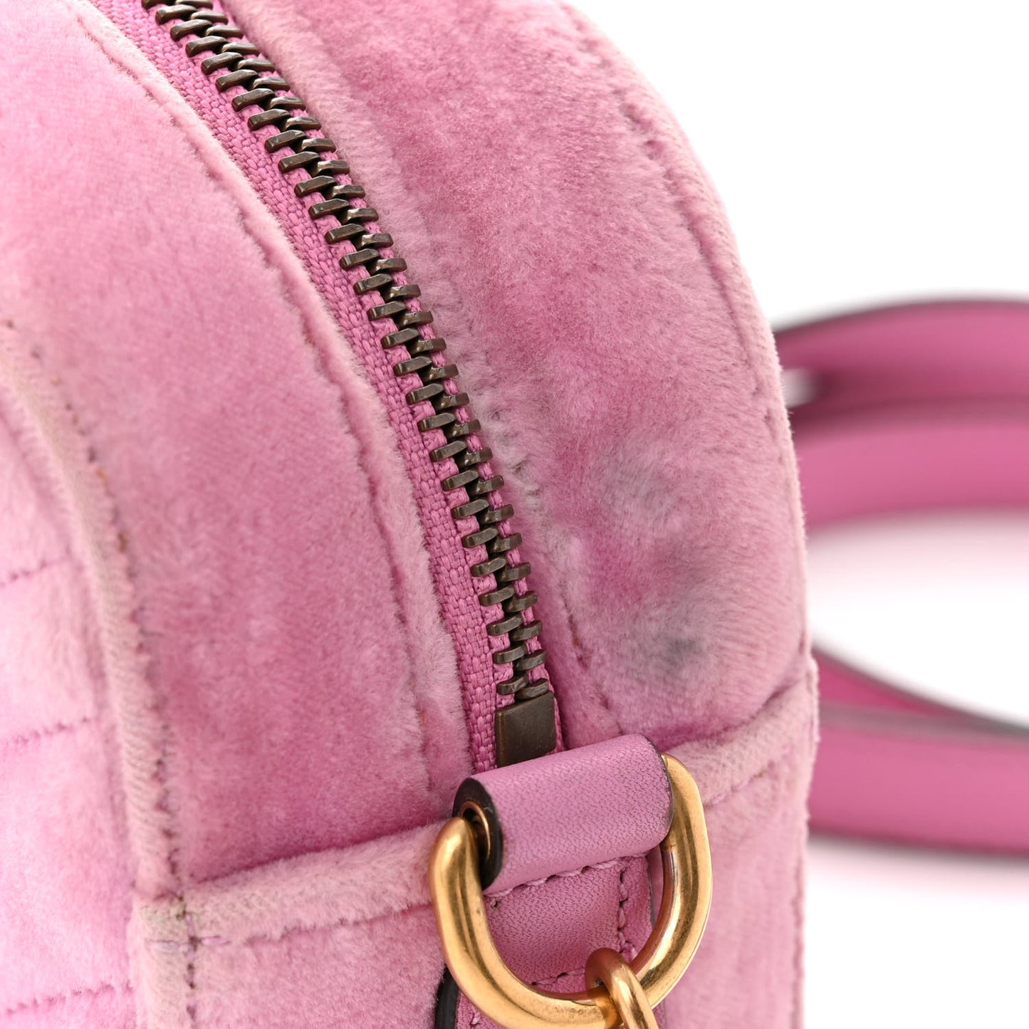 Velvet Matelasse Marquise Crystals Mini GG Marmont Chain Shoulder Bag Malva